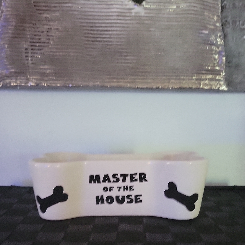 Ceramic Dog Bowl with Bone Design